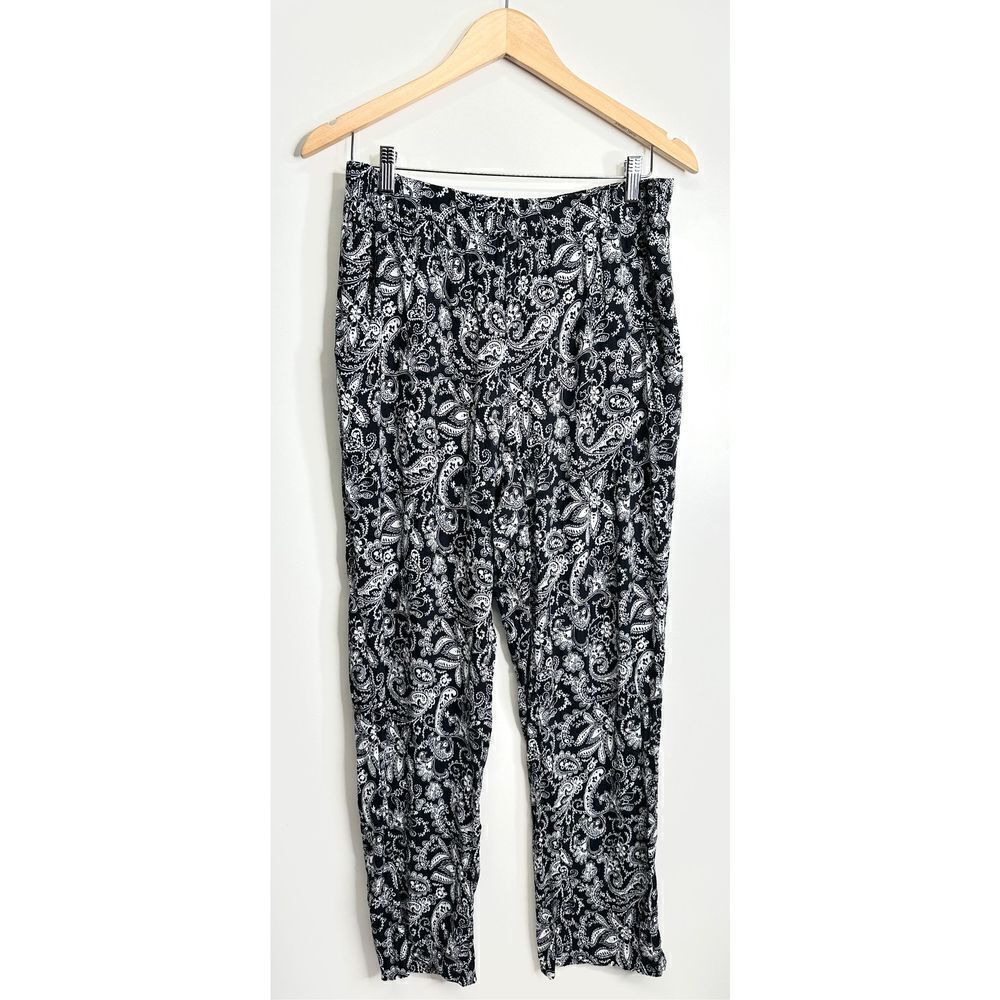 Kim Rogers Pants Womens Floral Paisley Elastic‎ Waistband Size Medium